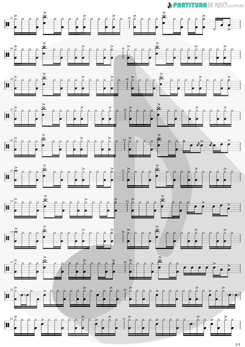 Partitura para Bateria Dark Necessities Red Hot Chili Peppers download grátis em PDF