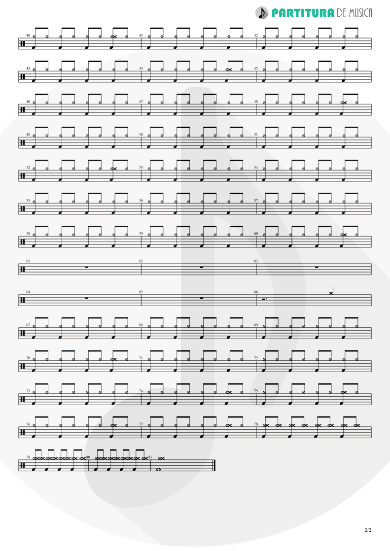 Partitura de musica de Bateria - Twilight Zone | 2 Unlimited | Get Ready! 1992 - pag 2