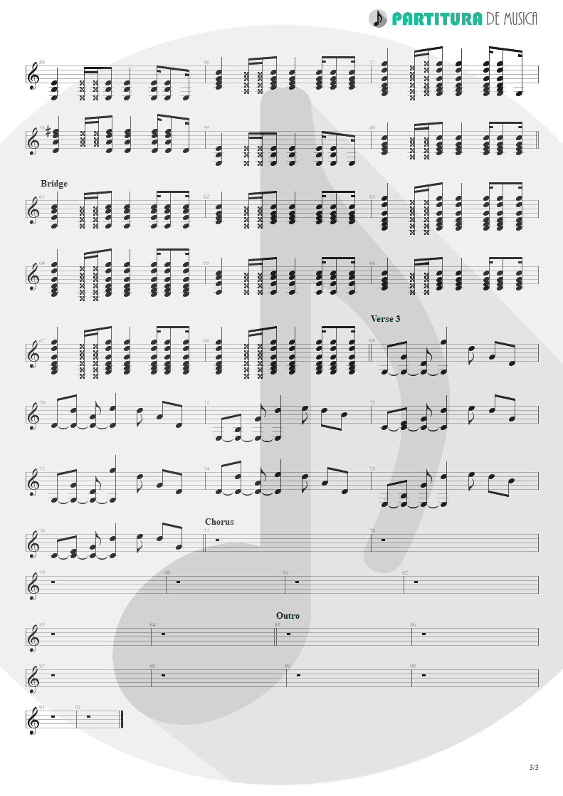 Partitura de musica de Violão - Be Like That | 3 Doors Down | The Better Life 2000 - pag 3