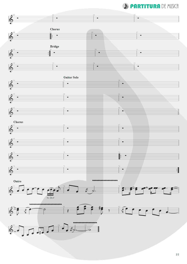 Partitura de musica de Guitarra Elétrica - Not Enough | 3 Doors Down | The Better Life 2000 - pag 2