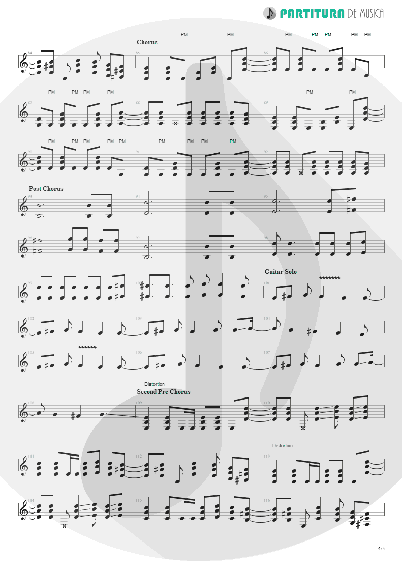Partitura De Musica Guitarra Eletrica So I Need You 3 Doors