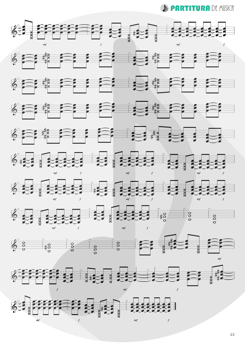 Partitura de musica de Guitarra Elétrica - Going Down In Flames | 3 Doors Down | Away from the Sun 2002 - pag 2