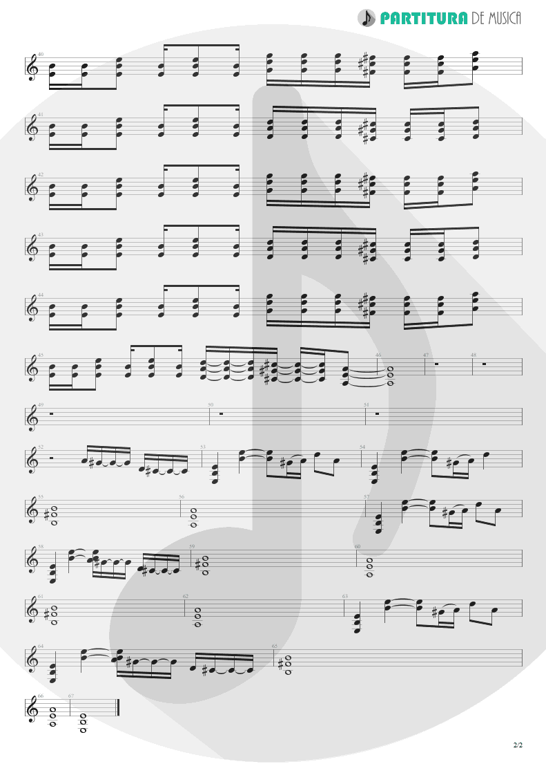 Partitura de musica de Guitarra Elétrica - Running Out Of Days | 3 Doors Down | Away from the Sun 2002 - pag 2