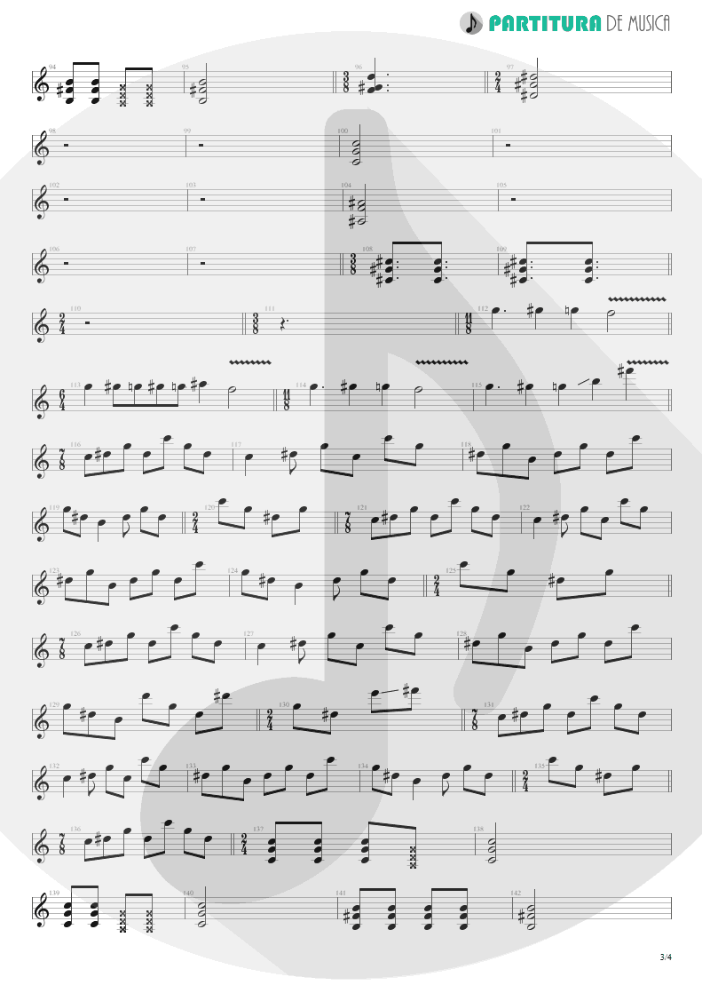 Partitura de musica de Guitarra Elétrica - This Time | 3 Doors Down | Away from the Sun 2002 - pag 3