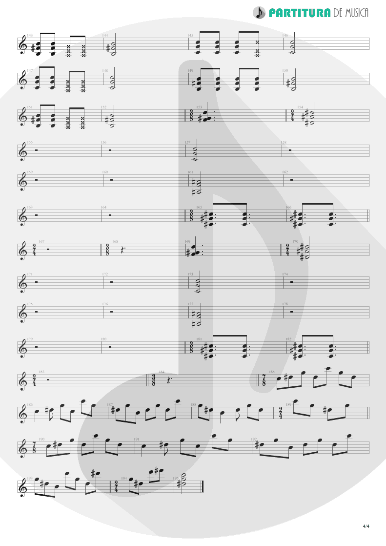 Partitura de musica de Guitarra Elétrica - This Time | 3 Doors Down | Away from the Sun 2002 - pag 4