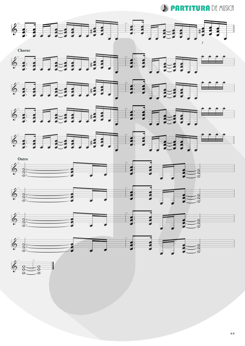 Partitura de musica de Guitarra Elétrica - When I'm Gone | 3 Doors Down | Away from the Sun 2002 - pag 4