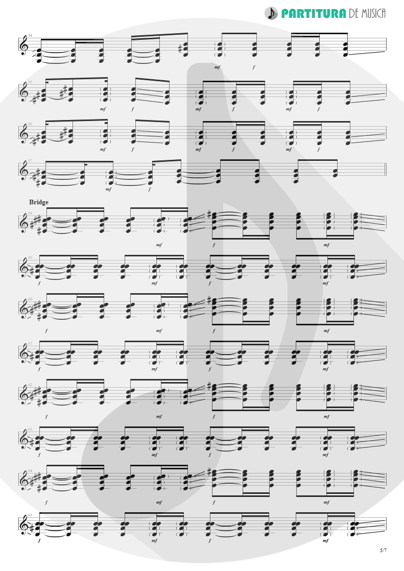 Partitura de musica de Guitarra Elétrica - Let Me Go | 3 Doors Down | Seventeen Days 2005 - pag 5