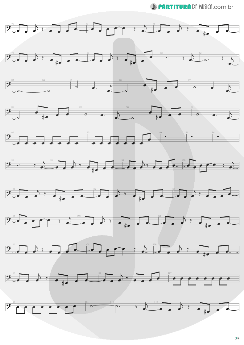 Partitura de musica de Baixo Elétrico - Rock 'N' Roll Singer | AC/DC | T.N.T. 1975 - pag 3