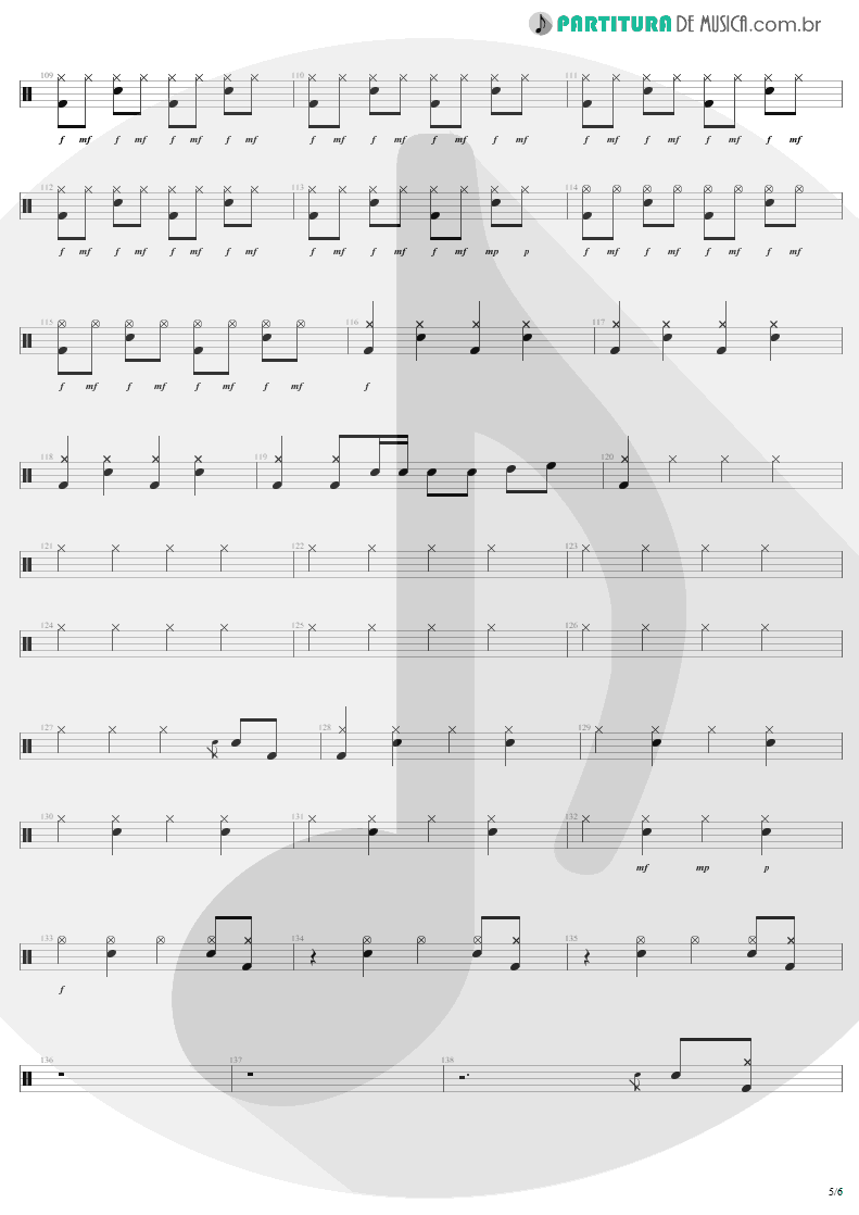 Partitura de musica de Bateria - Rock 'N' Roll Singer | AC/DC | T.N.T. 1975 - pag 5