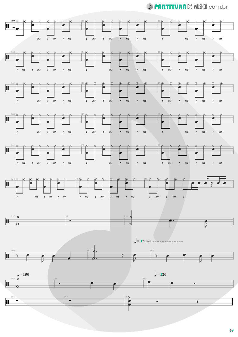 Partitura de musica de Bateria - Rock 'N' Roll Singer | AC/DC | T.N.T. 1975 - pag 6