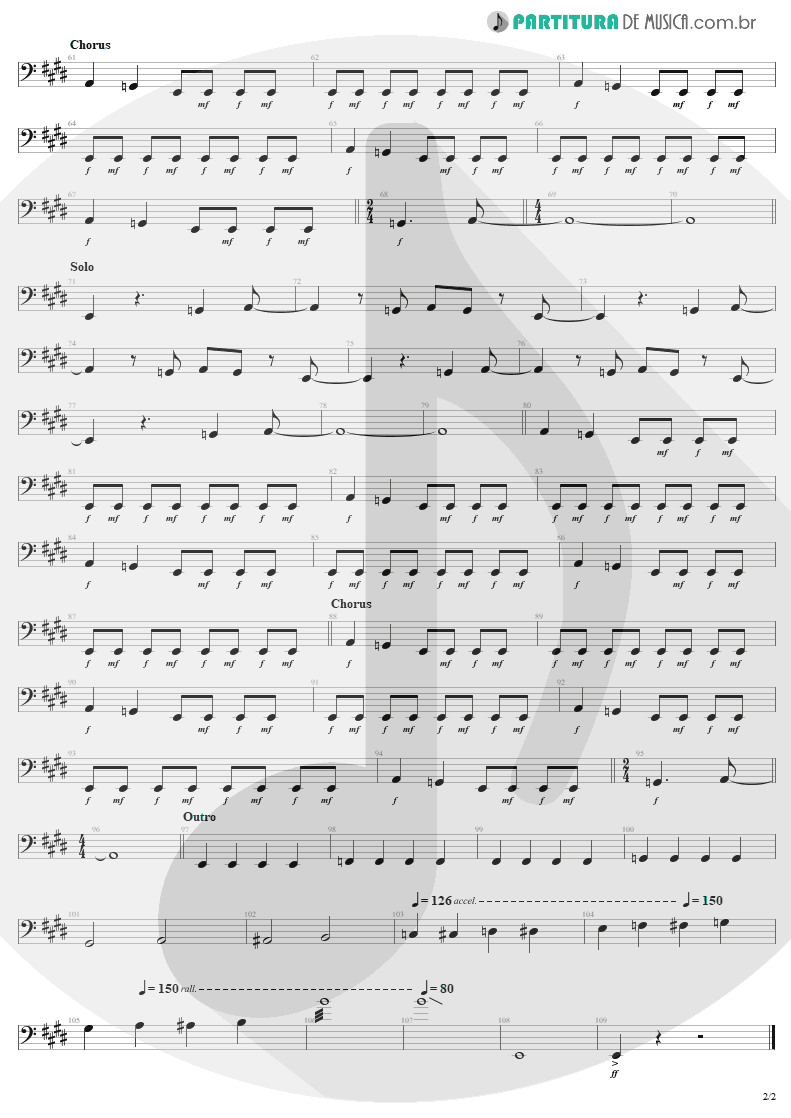 Partitura de musica de Baixo Elétrico - T.N.T. | AC/DC | High Voltage 1976 - pag 2