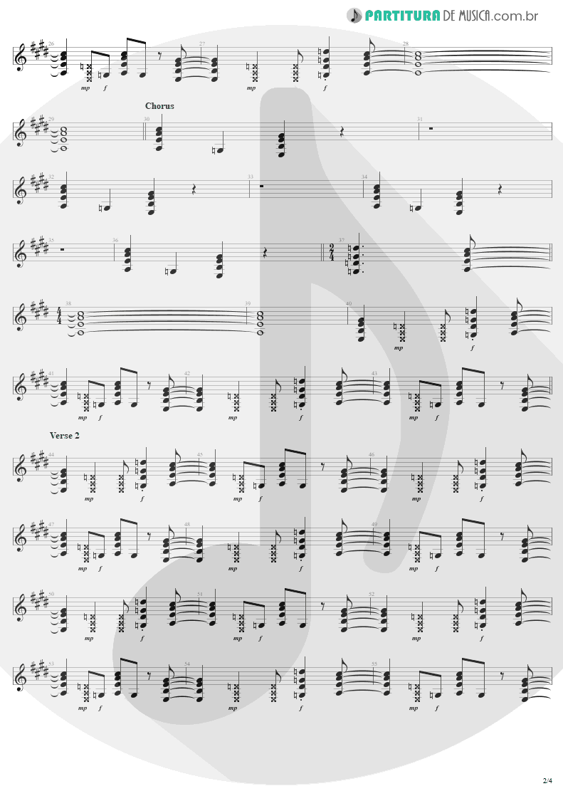 Partitura de musica de Guitarra Elétrica - T.N.T. | AC/DC | High Voltage 1976 - pag 2