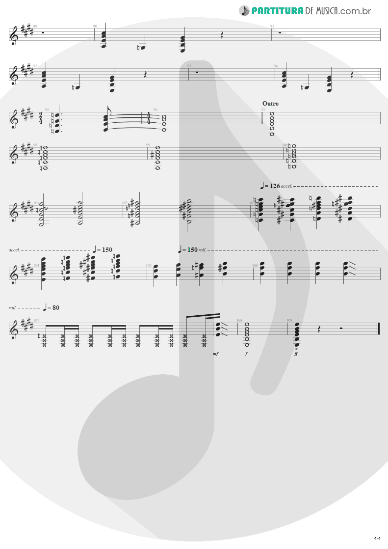 Partitura de musica de Guitarra Elétrica - T.N.T. | AC/DC | High Voltage 1976 - pag 4