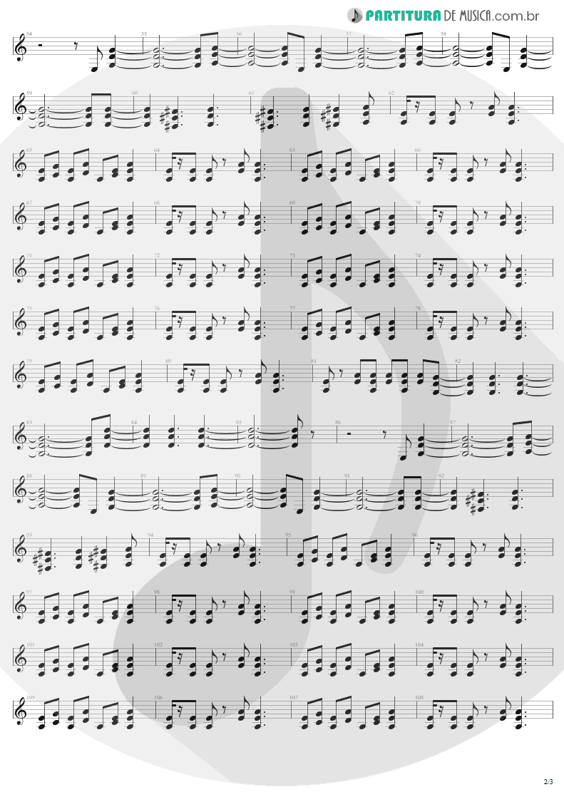 Partitura de musica de Guitarra Elétrica - Whole Lotta Rosie | AC/DC | Let There Be Rock 1977 - pag 2