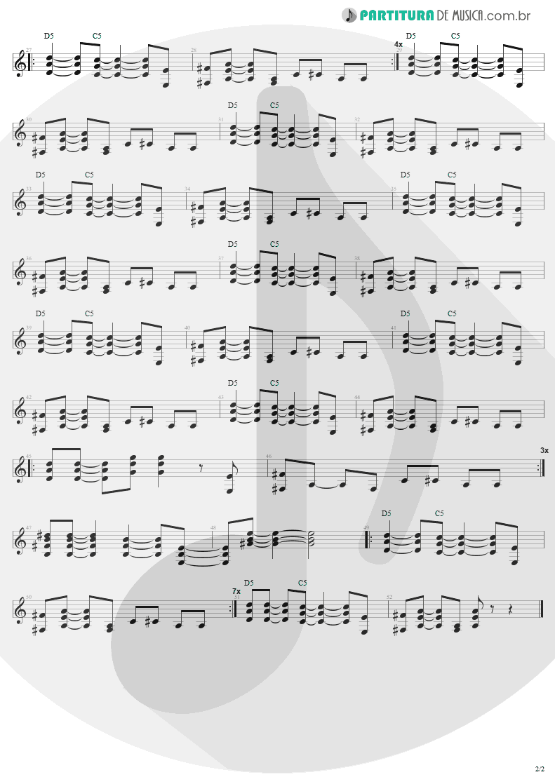 Partitura de musica de Guitarra Elétrica - Girls Got Rhythm | AC/DC | Highway to Hell 1979 - pag 2