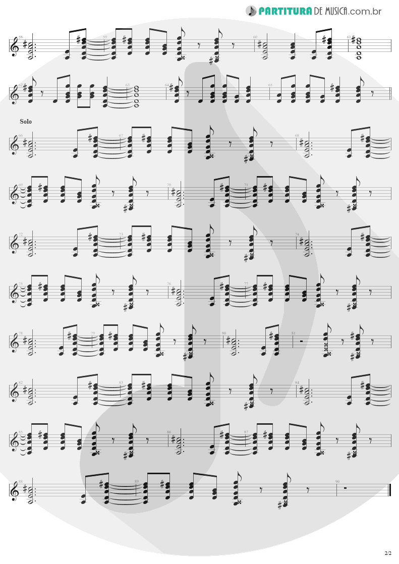 Partitura de musica de Guitarra Elétrica - Highway To Hell | AC/DC | Highway to Hell 1979 - pag 2