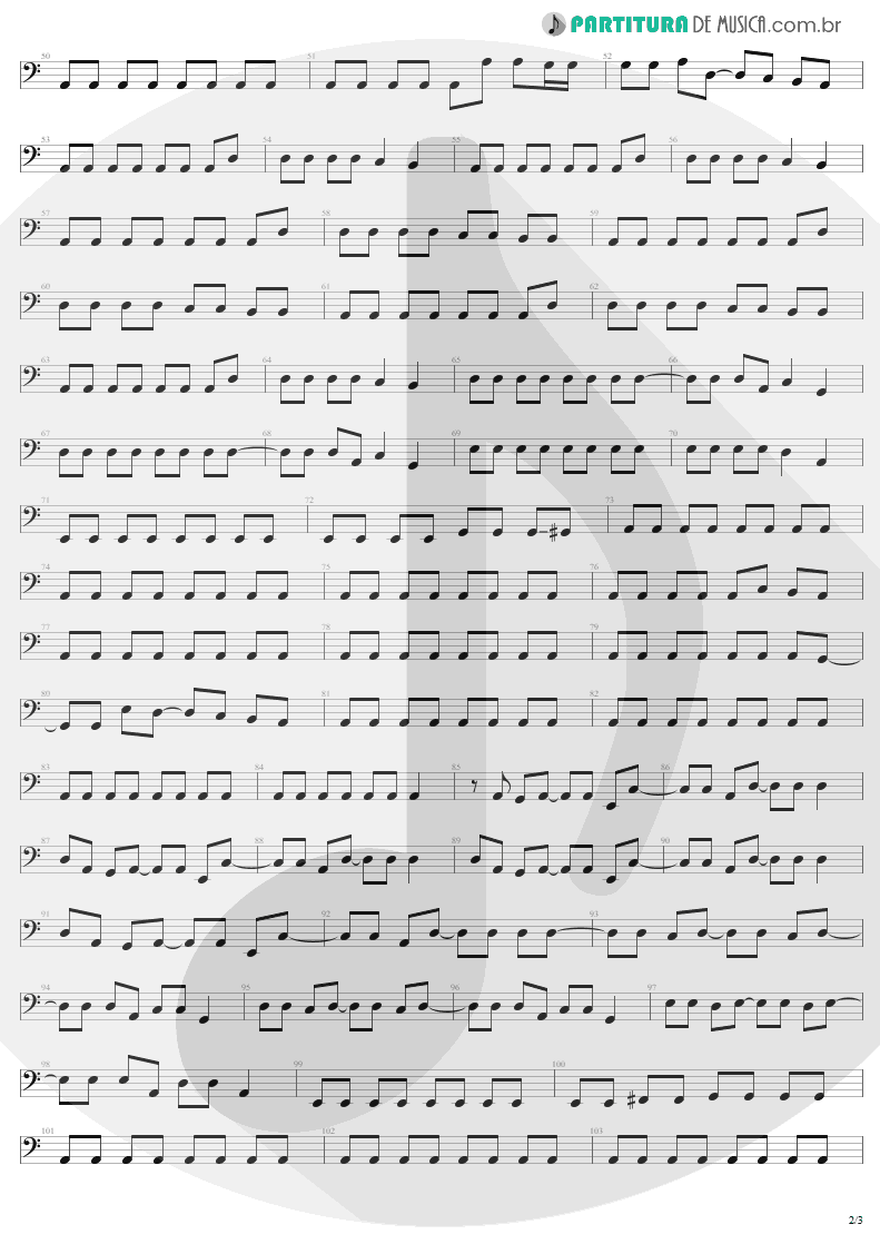 Partitura de musica de Baixo Elétrico - Hells Bells | AC/DC | Back In Black 1980 - pag 2