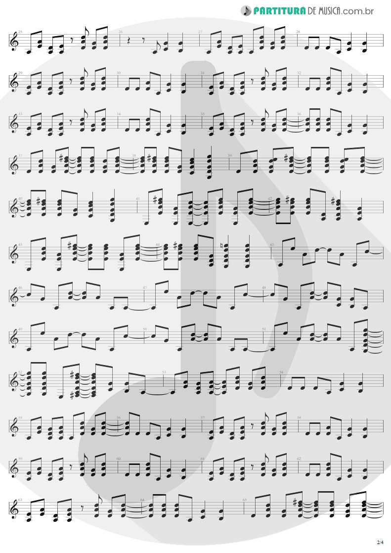 Partitura de musica de Guitarra Elétrica - Hells Bells | AC/DC | Back In Black 1980 - pag 2