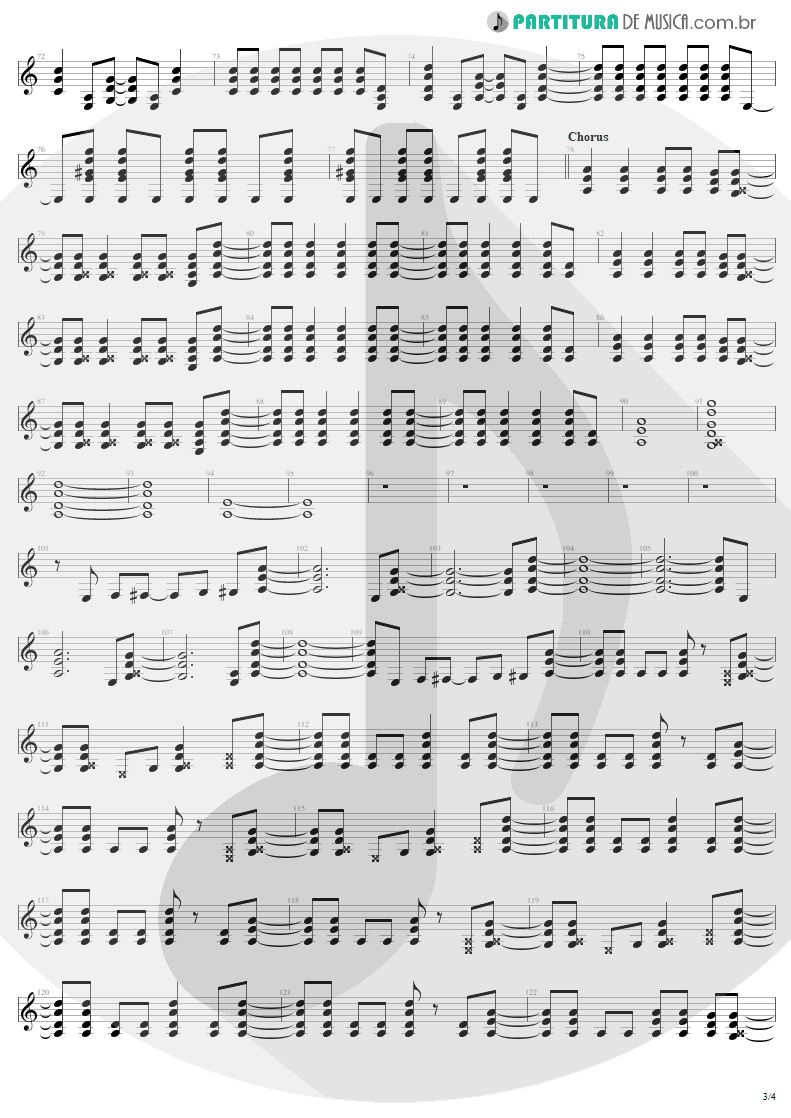 Partitura de musica de Guitarra Elétrica - Shoot To Thrill | AC/DC | Back In Black 1980 - pag 3