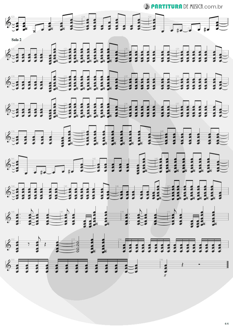 Partitura de musica de Guitarra Elétrica - Shoot To Thrill | AC/DC | Back In Black 1980 - pag 4