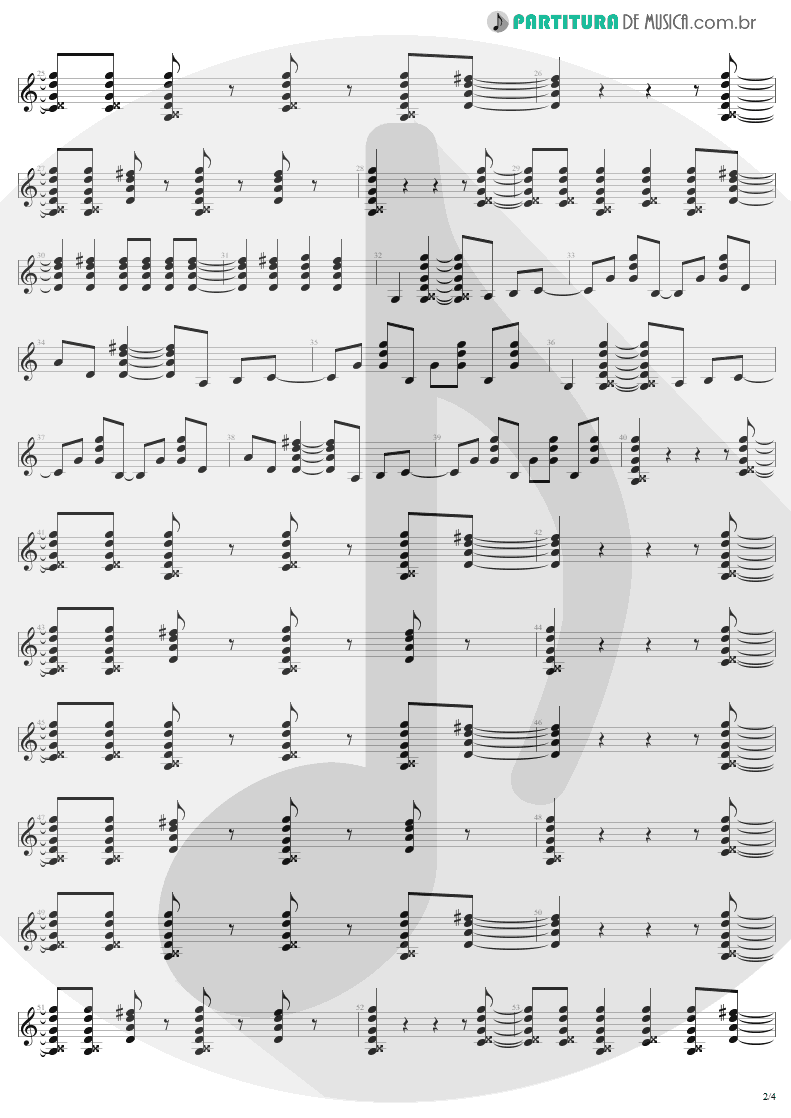 Partitura de musica de Guitarra Elétrica - You Shook Me All Night Long | AC/DC | Back In Black 1980 - pag 2