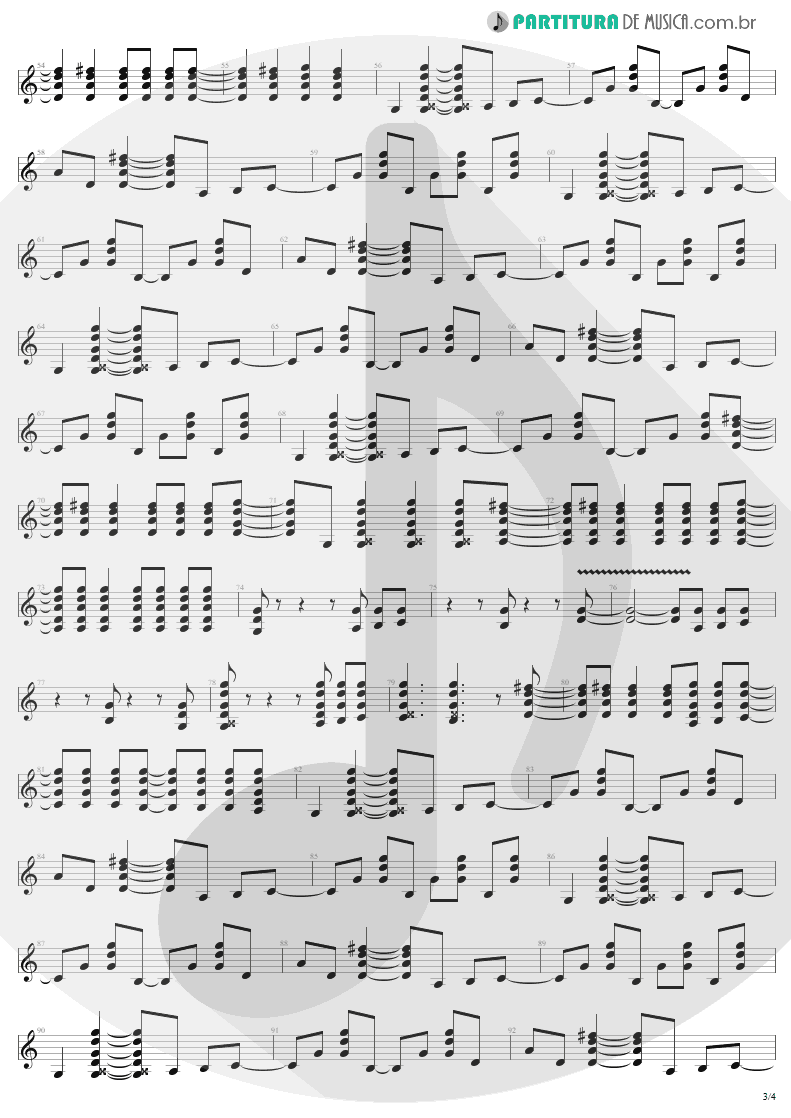 Partitura de musica de Guitarra Elétrica - You Shook Me All Night Long | AC/DC | Back In Black 1980 - pag 3