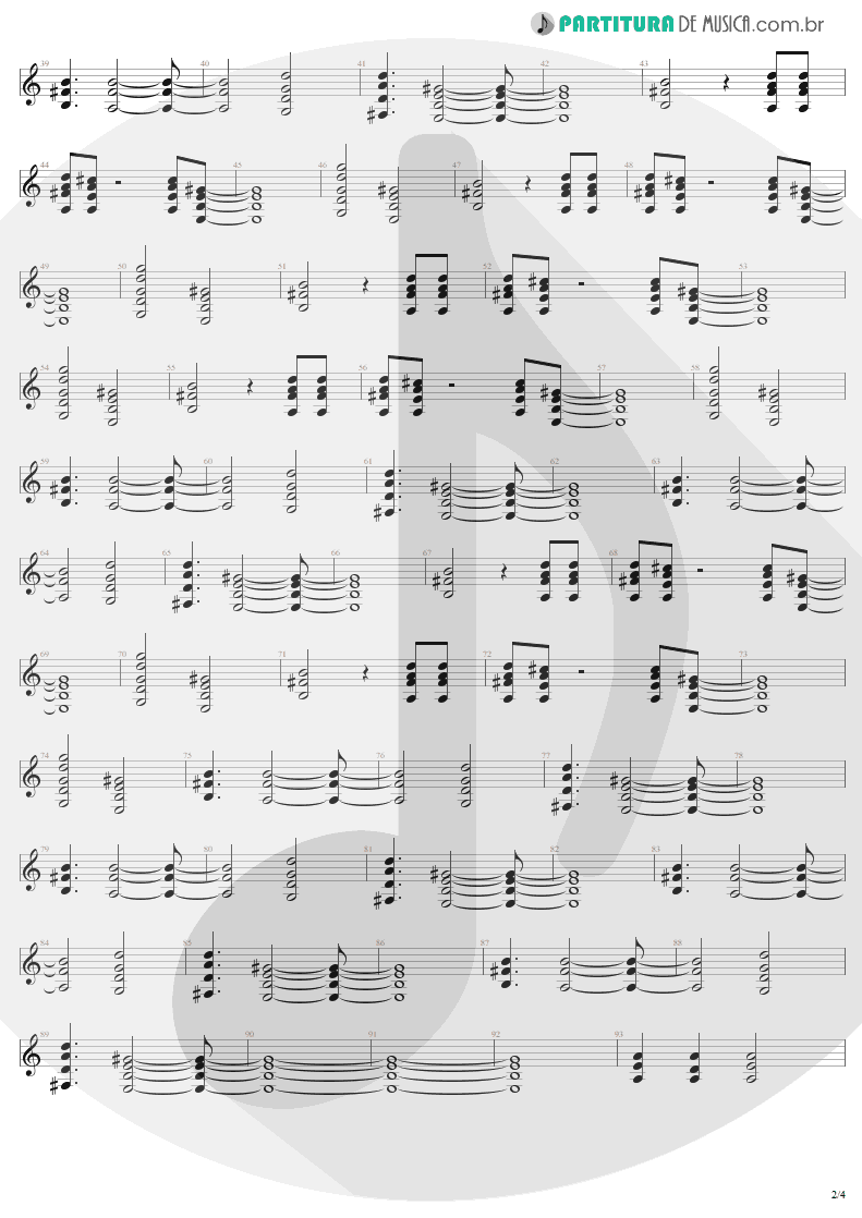 Partitura de musica de Guitarra Elétrica - For Those About To Rock | AC/DC | For Those About to Rock We Salute You 1981 - pag 2