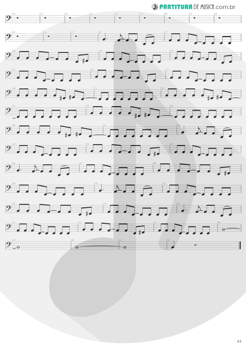 Partitura de musica de Baixo Elétrico - Thunderstruck | AC/DC | The Razors Edge 1990 - pag 3