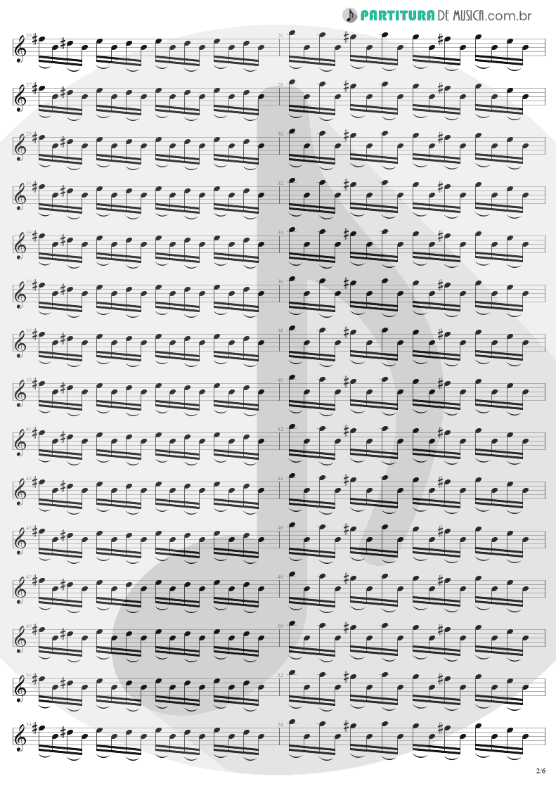 Partitura de musica de Guitarra Elétrica - Thunderstruck | AC/DC | The Razors Edge 1990 - pag 2