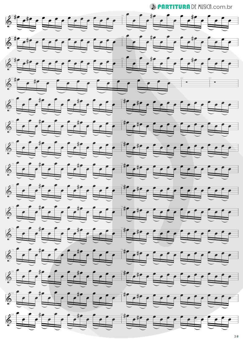 Partitura de musica de Guitarra Elétrica - Thunderstruck | AC/DC | The Razors Edge 1990 - pag 3