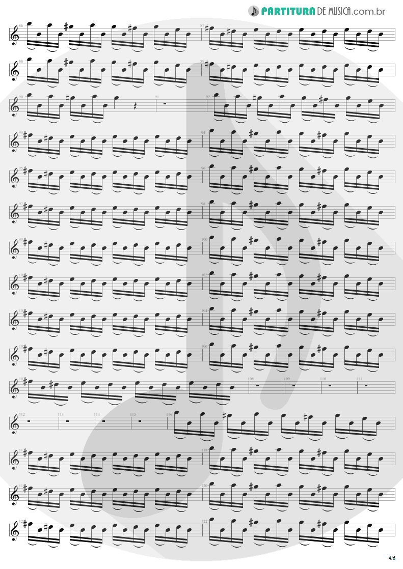 Partitura de musica de Guitarra Elétrica - Thunderstruck | AC/DC | The Razors Edge 1990 - pag 4