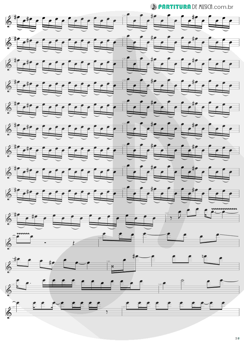 Partitura de musica de Guitarra Elétrica - Thunderstruck | AC/DC | The Razors Edge 1990 - pag 5