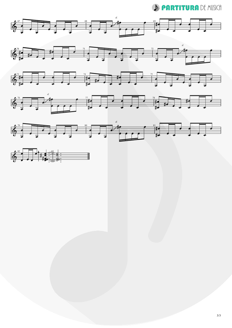 Partitura de musica de Guitarra Elétrica - 3 Libras | A Perfect Circle | Mer de Noms 2000 - pag 3