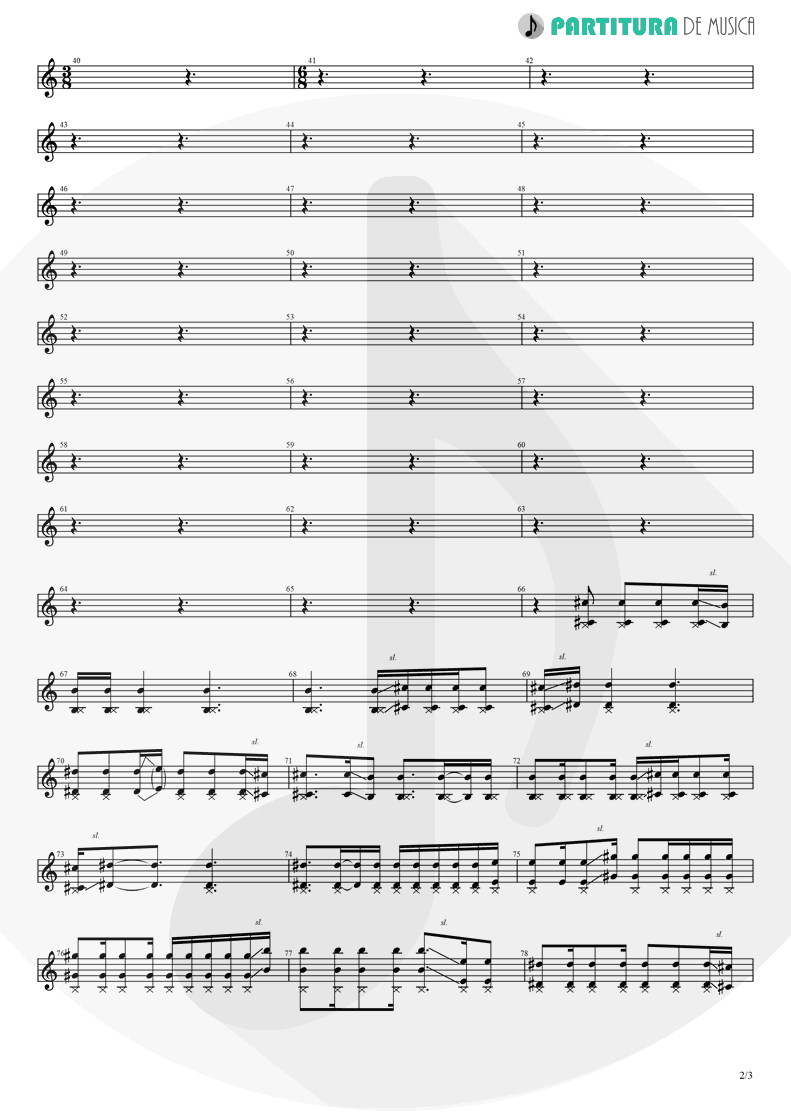 Partitura de musica de Guitarra Elétrica - 3 Libras | A Perfect Circle | Mer de Noms 2000 - pag 2