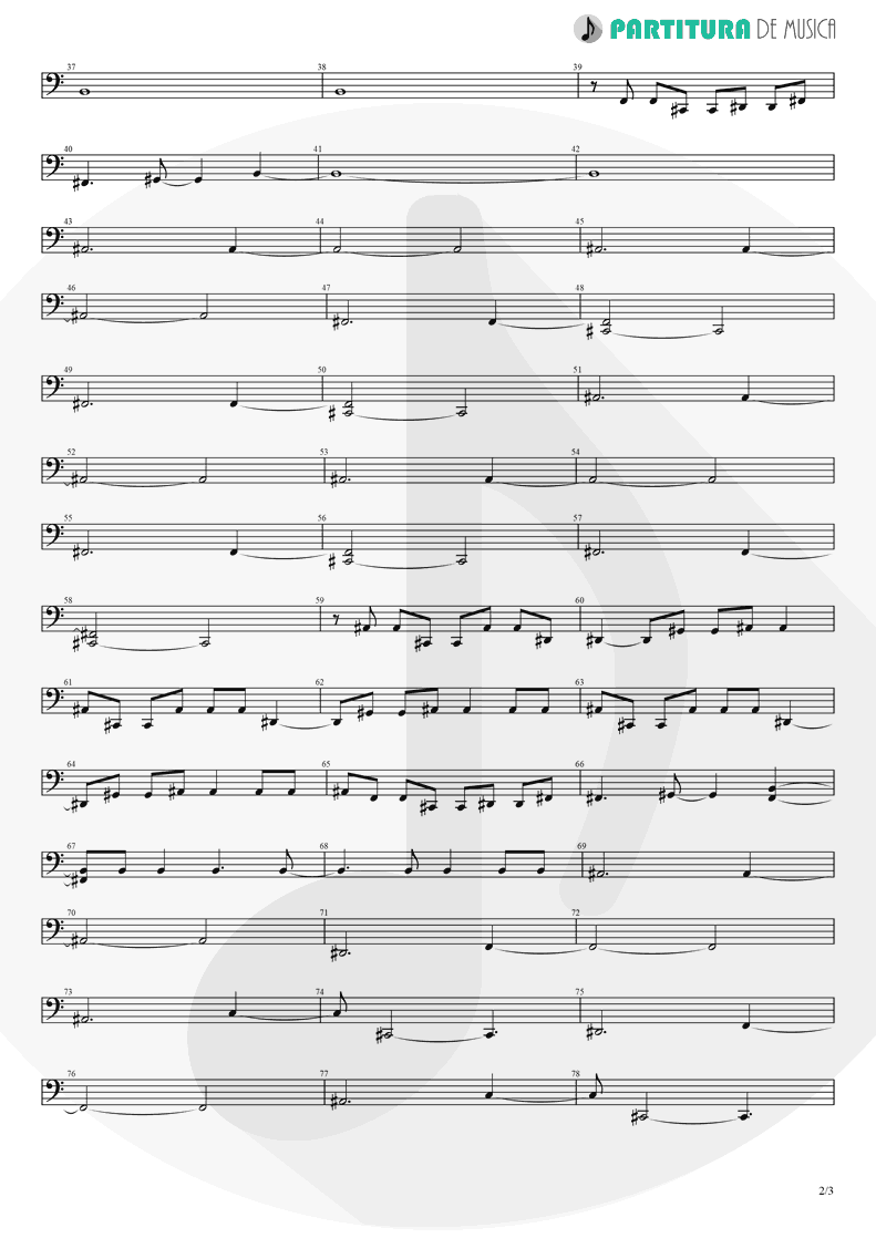 Partitura de musica de Baixo Elétrico - Brena | A Perfect Circle | Mer de Noms 2000 - pag 2