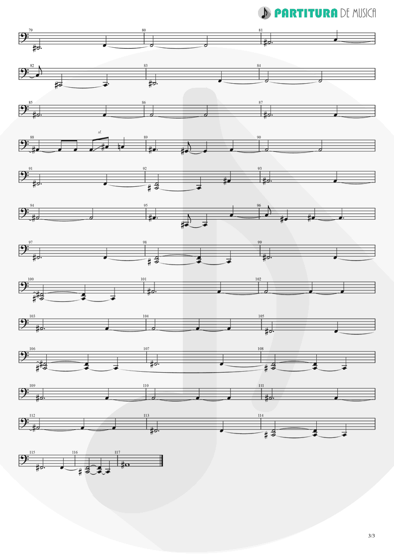 Partitura de musica de Baixo Elétrico - Brena | A Perfect Circle | Mer de Noms 2000 - pag 3