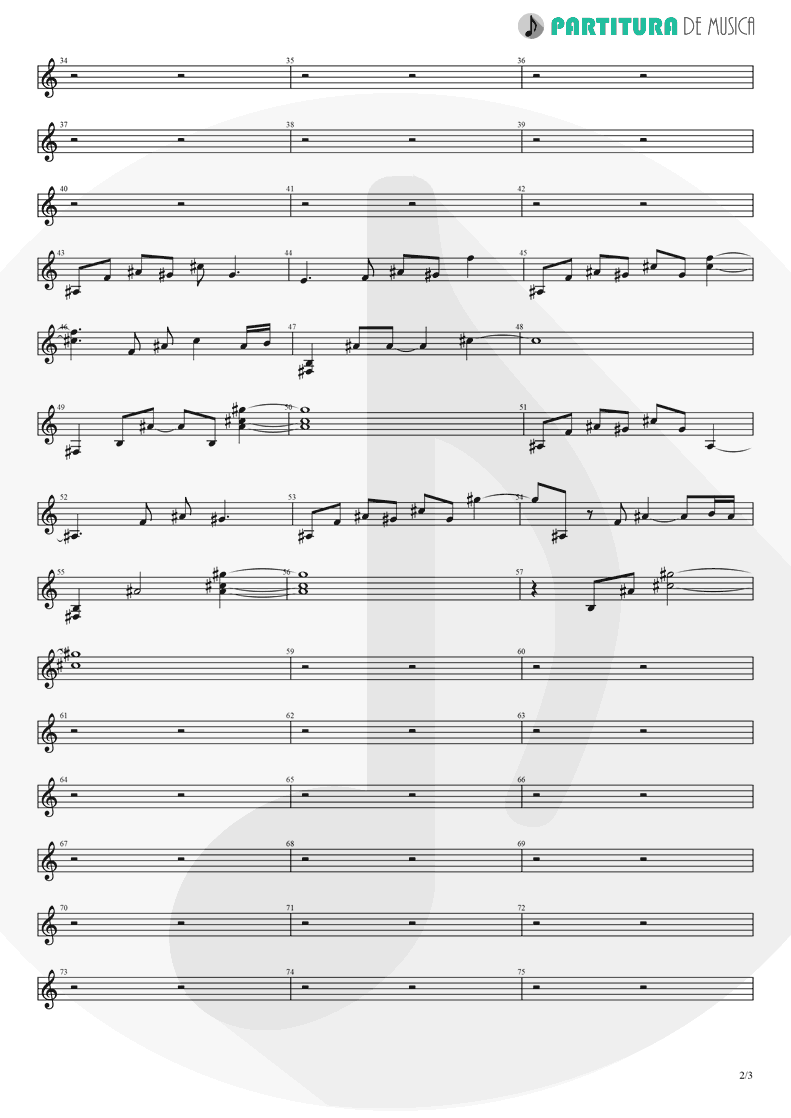 Partitura de musica de Guitarra Elétrica - Brena | A Perfect Circle | Mer de Noms 2000 - pag 2