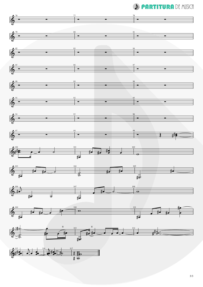 Partitura de musica de Guitarra Elétrica - Brena | A Perfect Circle | Mer de Noms 2000 - pag 3