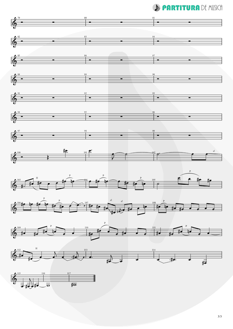 Partitura de musica de Guitarra Elétrica - Brena | A Perfect Circle | Mer de Noms 2000 - pag 3