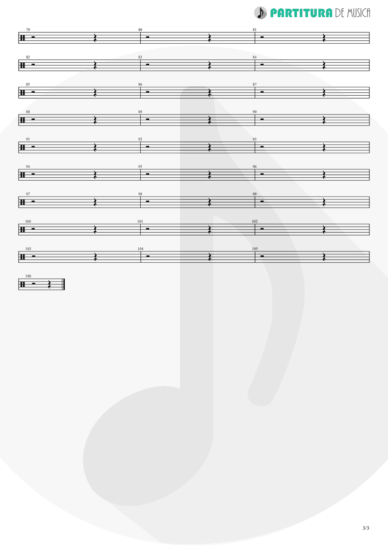 Partitura de musica de Bateria - Judith | A Perfect Circle | Mer de Noms 2000 - pag 3