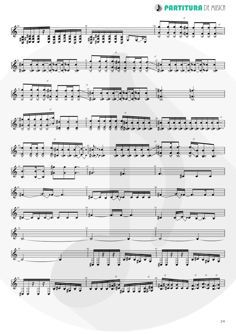 Partitura de musica de Guitarra Elétrica - Judith | A Perfect Circle | Mer de Noms 2000 - pag 2