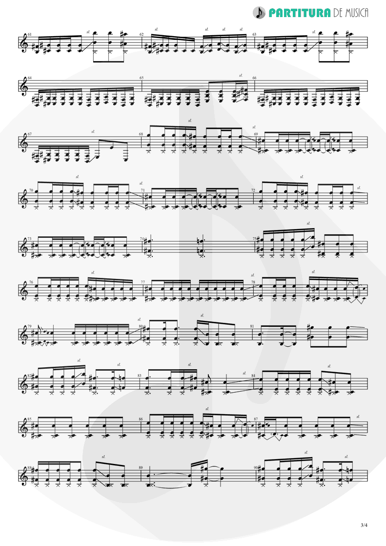 Partitura de musica de Guitarra Elétrica - Judith | A Perfect Circle | Mer de Noms 2000 - pag 3