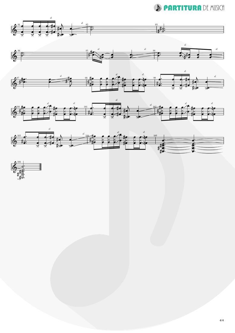 Partitura de musica de Guitarra Elétrica - Judith | A Perfect Circle | Mer de Noms 2000 - pag 4