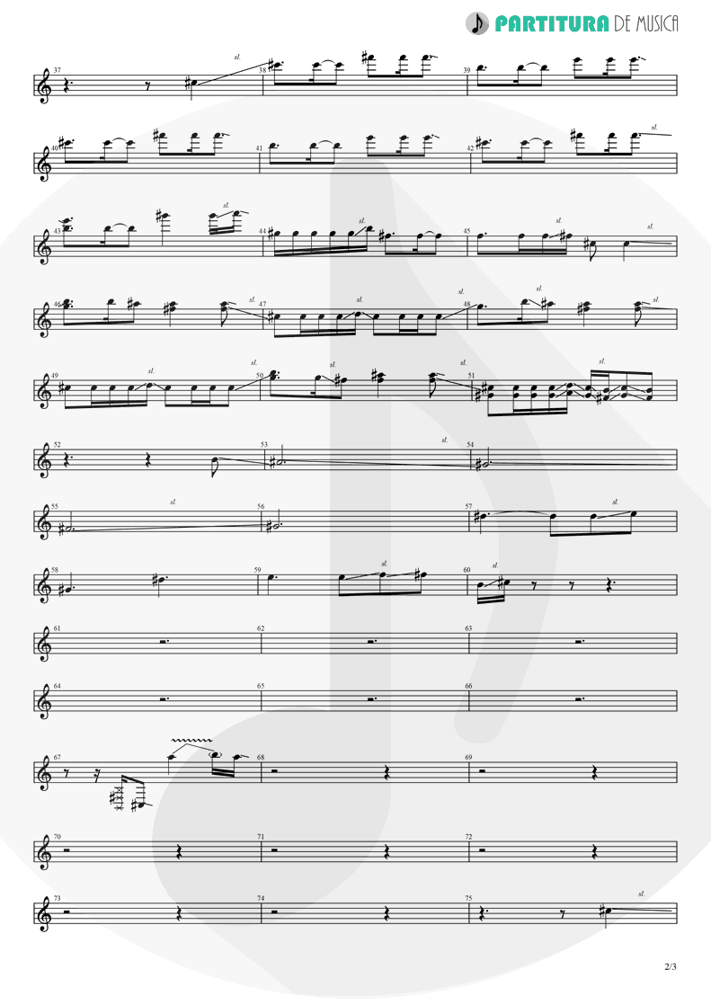 Partitura de musica de Guitarra Elétrica - Judith | A Perfect Circle | Mer de Noms 2000 - pag 2