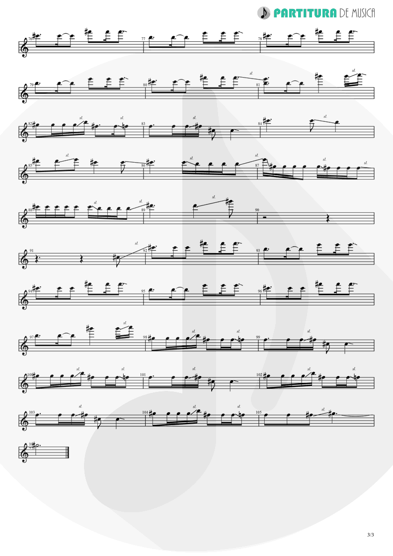 Partitura de musica de Guitarra Elétrica - Judith | A Perfect Circle | Mer de Noms 2000 - pag 3