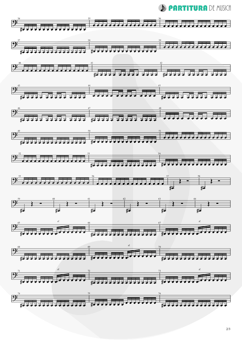 Partitura de musica de Baixo Elétrico - Magdalena | A Perfect Circle | Mer de Noms 2000 - pag 2