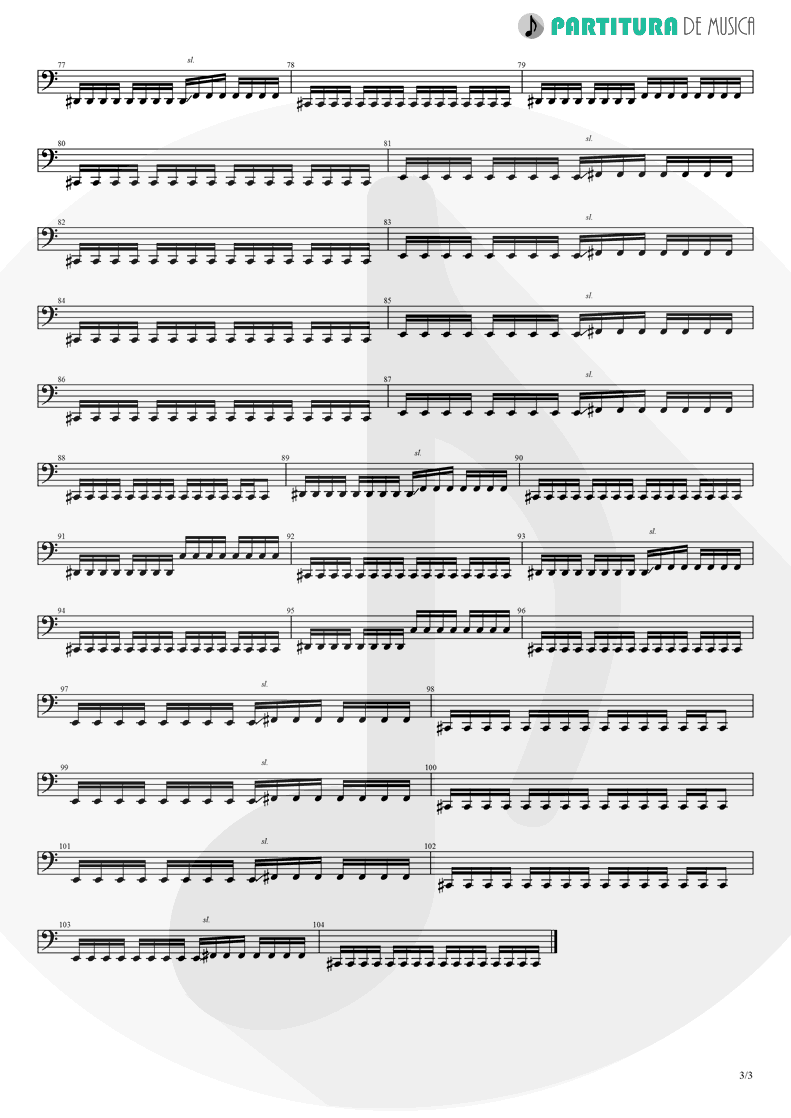 Partitura de musica de Baixo Elétrico - Magdalena | A Perfect Circle | Mer de Noms 2000 - pag 3