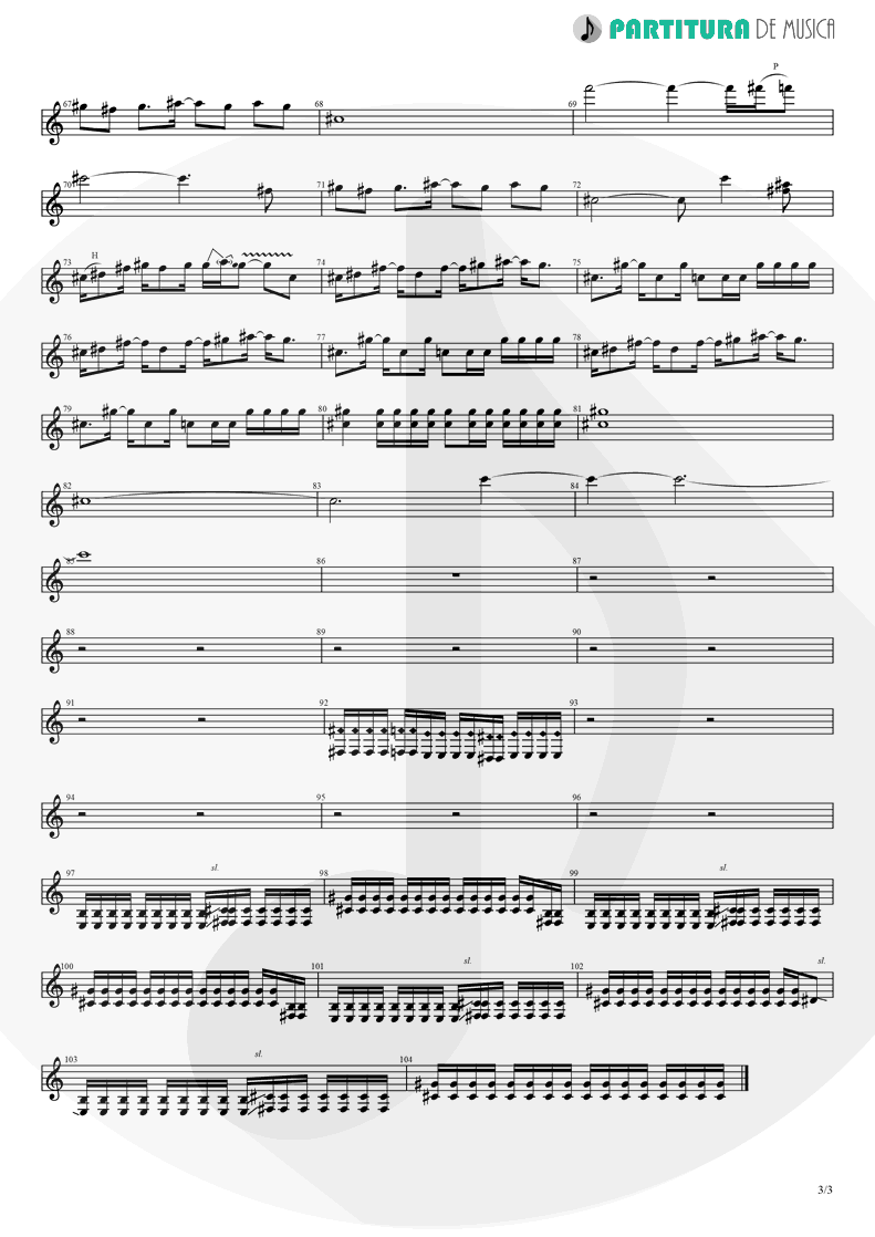 Partitura de musica de Guitarra Elétrica - Magdalena | A Perfect Circle | Mer de Noms 2000 - pag 3