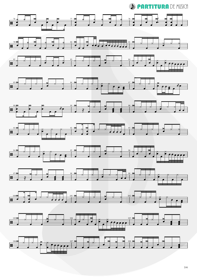 Partitura de musica de Bateria - Orestes | A Perfect Circle | Mer de Noms 2000 - pag 3