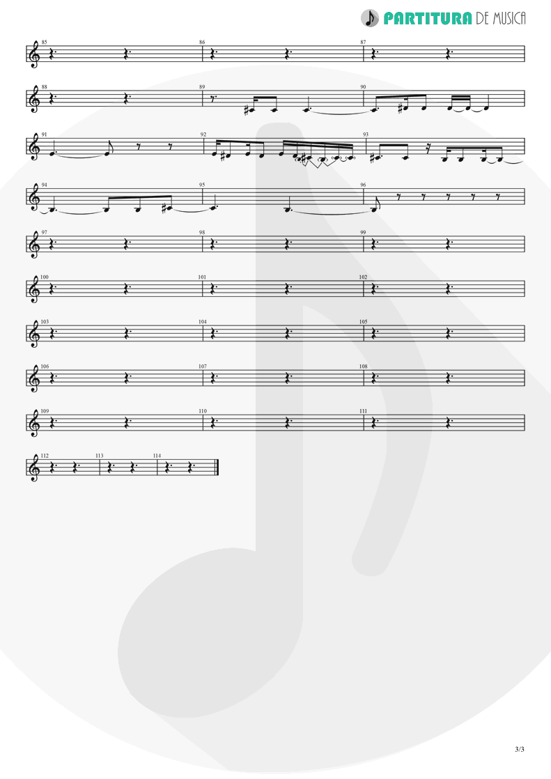 Partitura de musica de Canto - Orestes | A Perfect Circle | Mer de Noms 2000 - pag 3